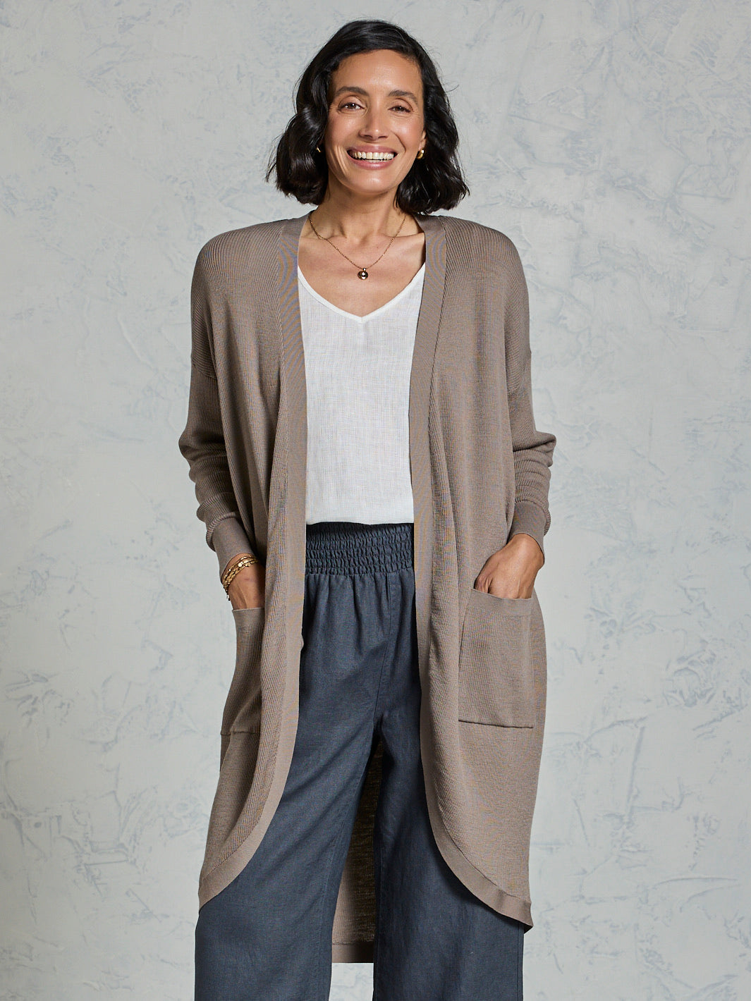 Jarrah Merino Wool Knit Cardigan Elm