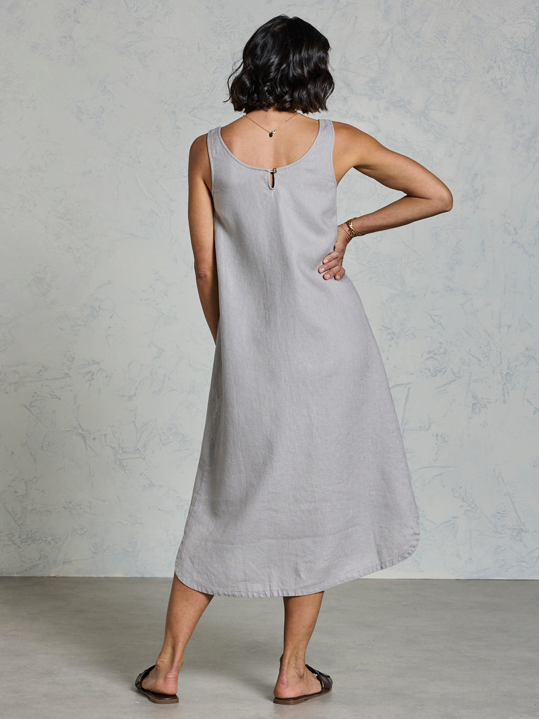 Laurel French Linen Dress Fog
