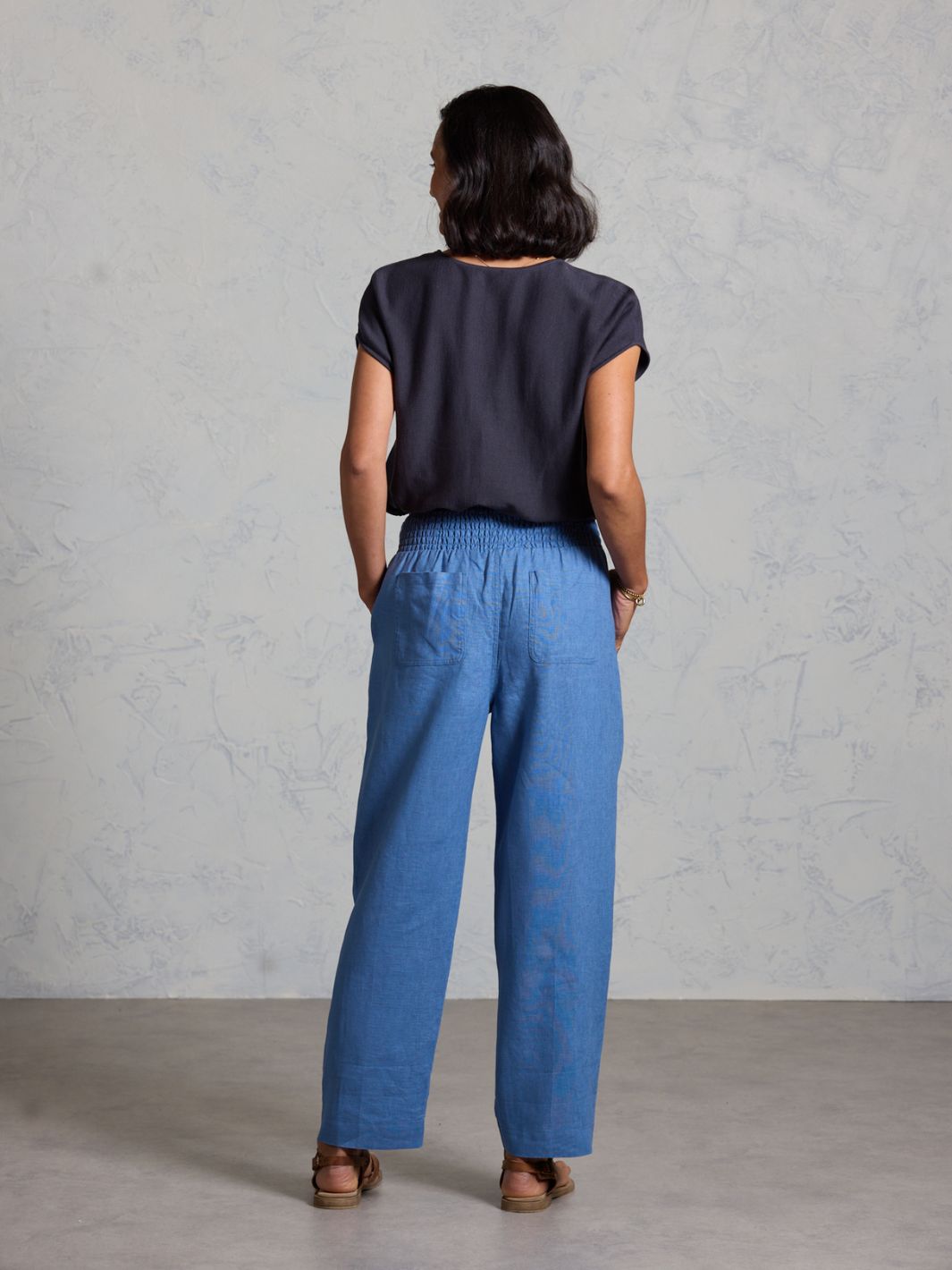 Nautical Linen Pants Aegean Blue