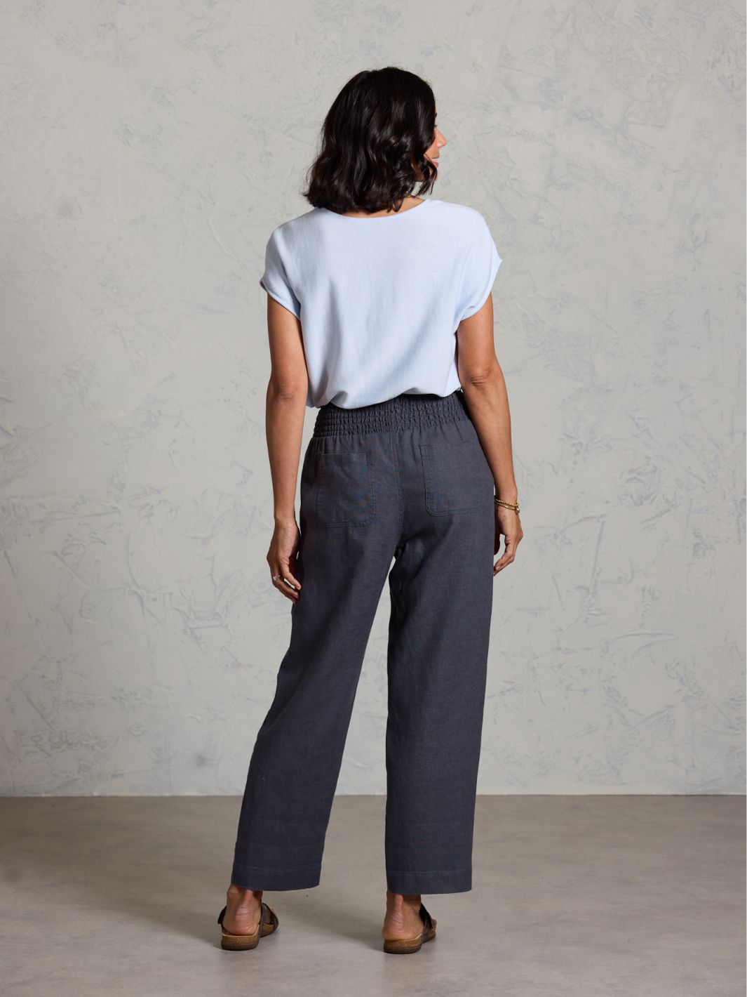 Nautical Linen Pants Charcoal