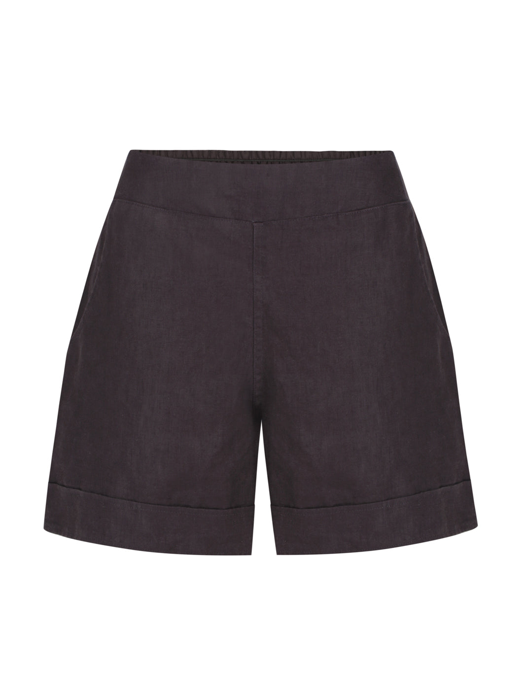 Paros French Linen Shorts Charcoal