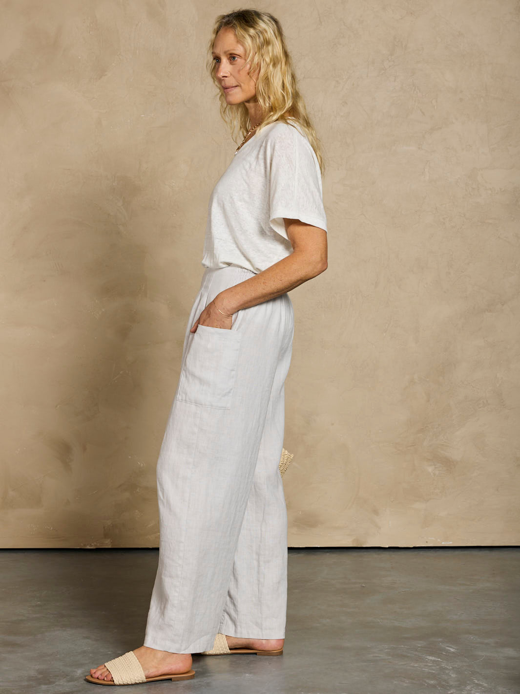 Milos Linen Pants Oyster