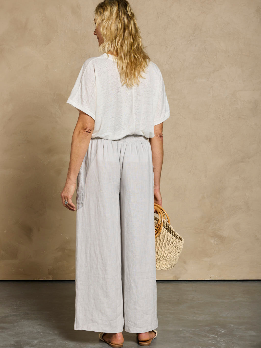 Milos Linen Pants Oyster – Nomad the Label Outlet