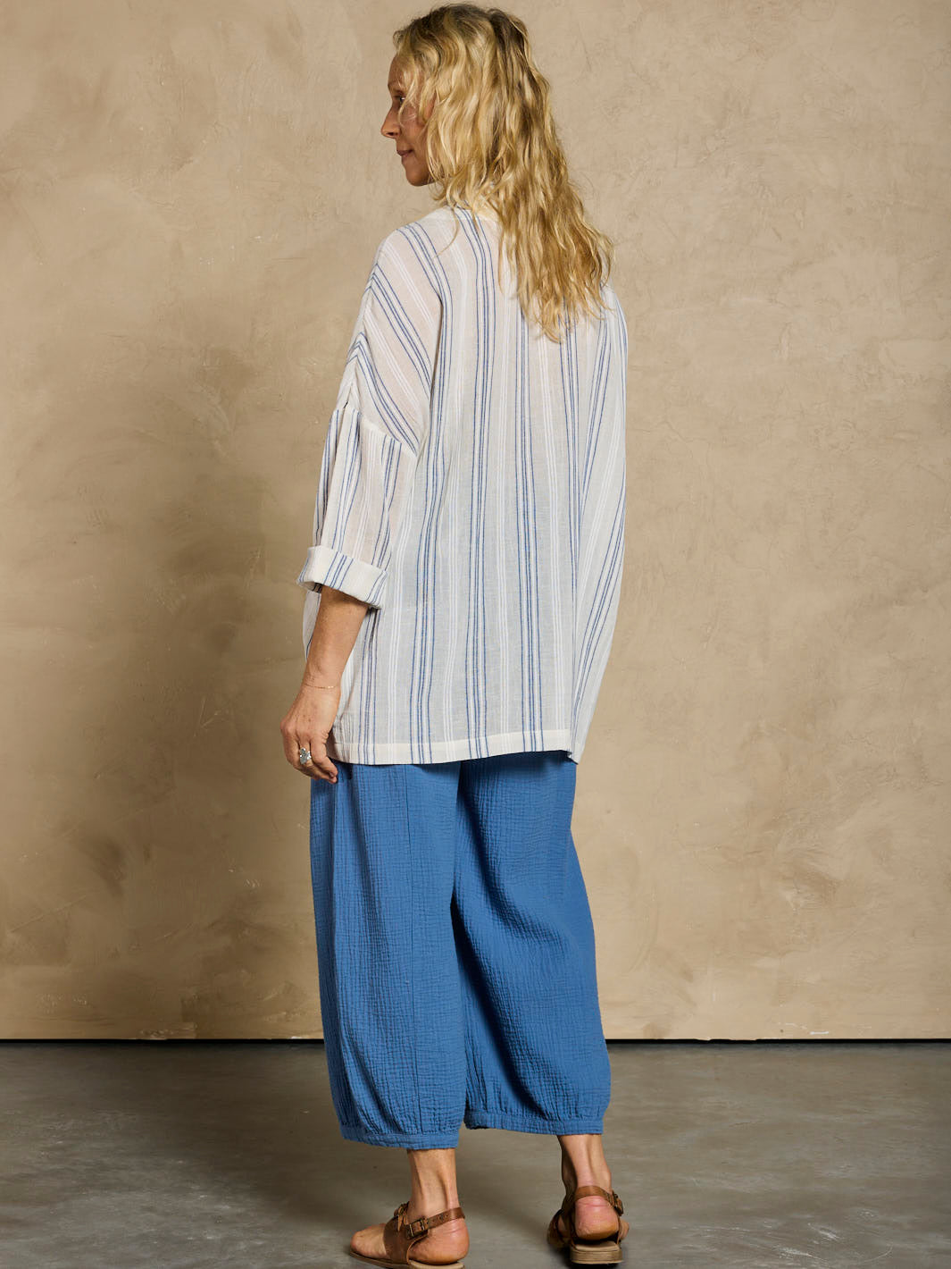 Ios Cotton Jacket Azure Stripe