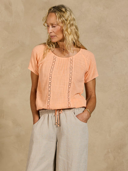 Daisy Organic Cotton Blouse Papaya