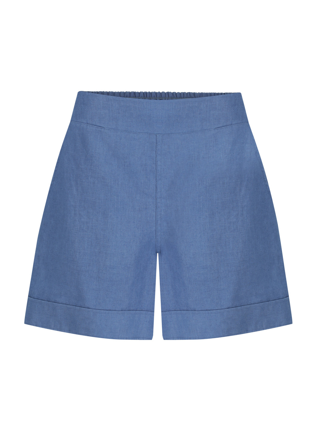 Paros French Linen Shorts Aegean Blue