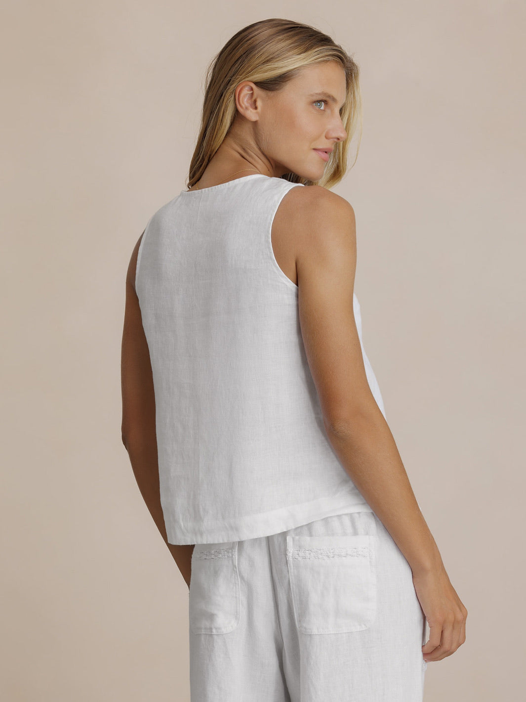 Suvi Linen Top White