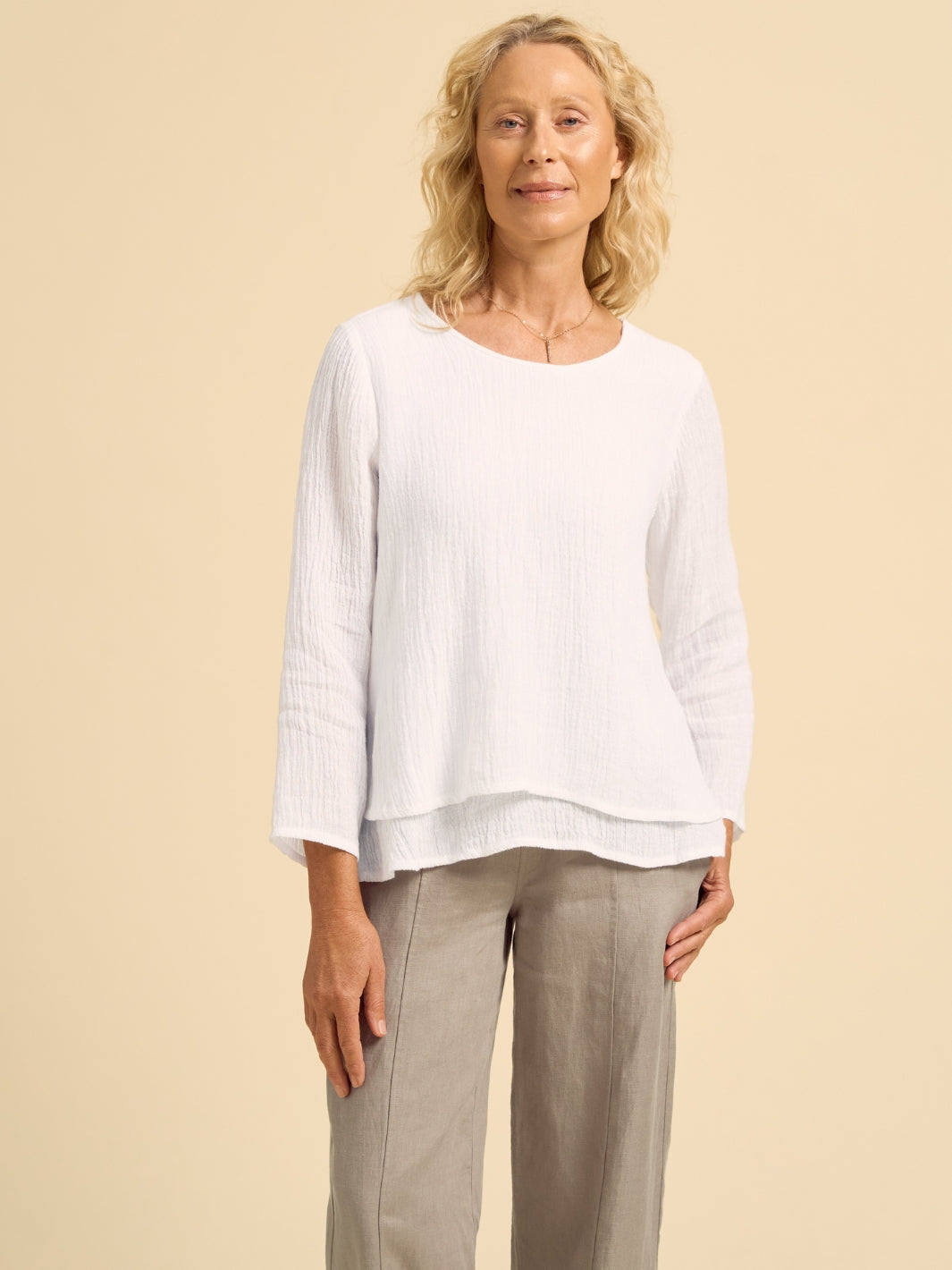 Viola Linen Top White | White Linen Top – Nomad the Label Outlet