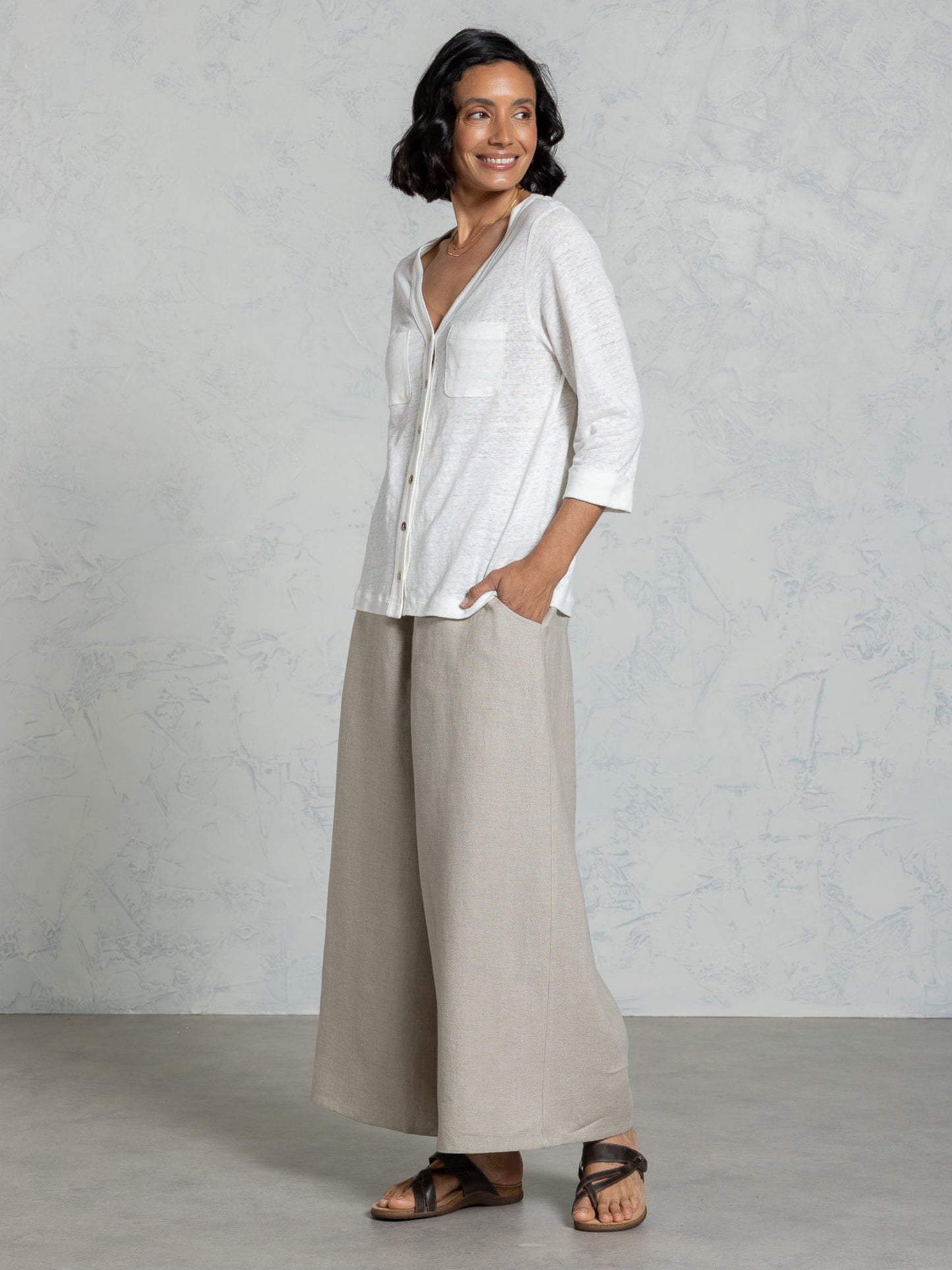 Marlee Linen Jersey Top Coconut