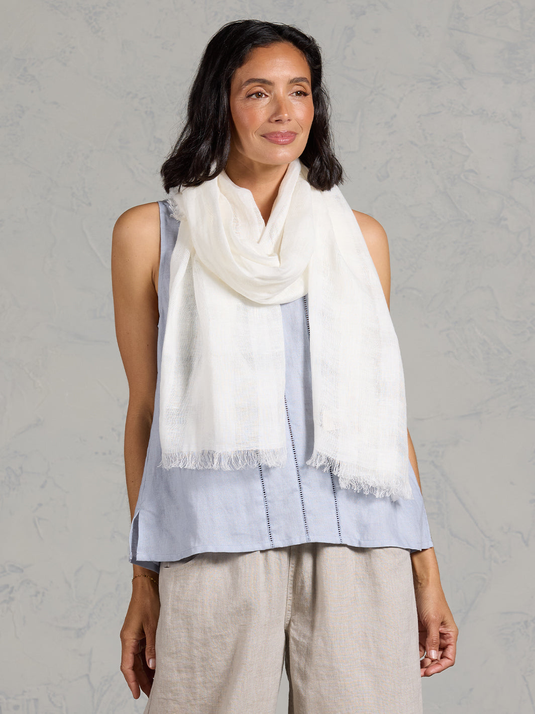Sofi French Linen Scarf Coconut