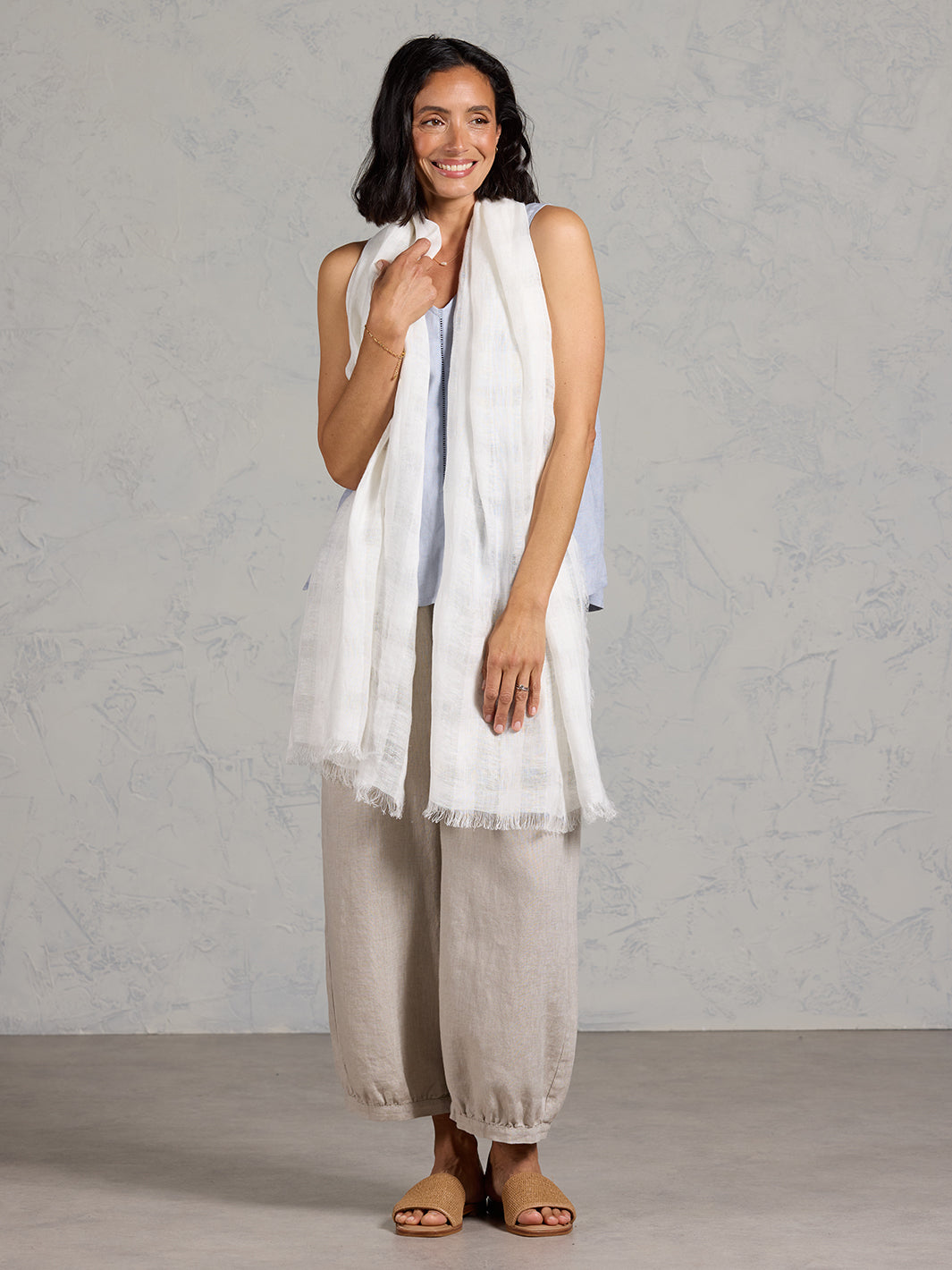 Sofi French Linen Scarf Coconut