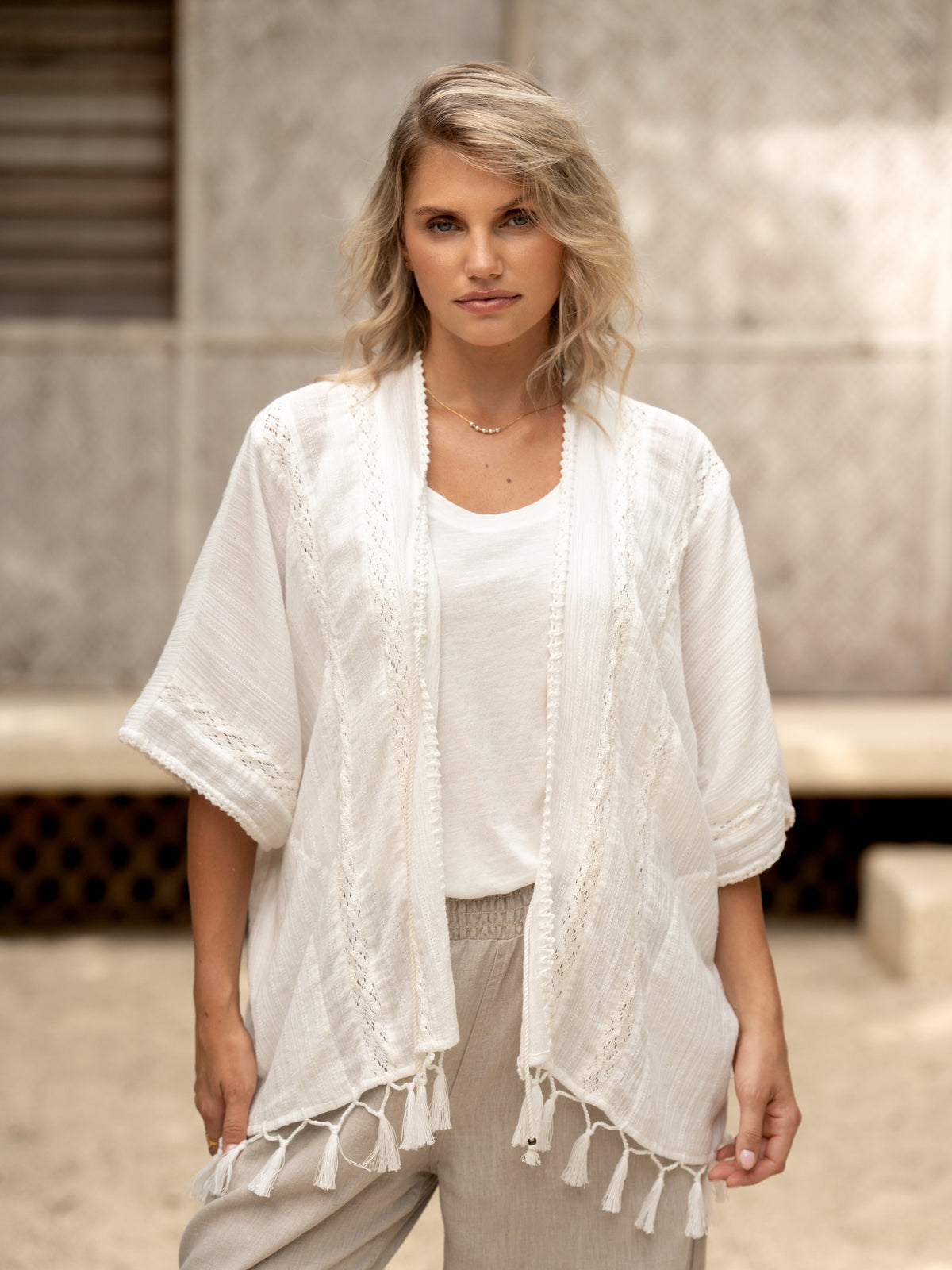 Solaris Cotton Kimono Coconut